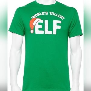 justice Mens Christmas shirt world's tallest elf size large new